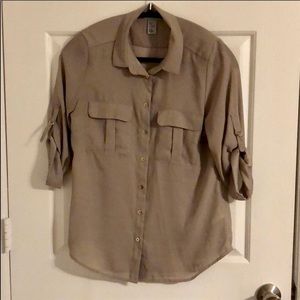 Taupe Button Down Dress Shirt - NWOT!
